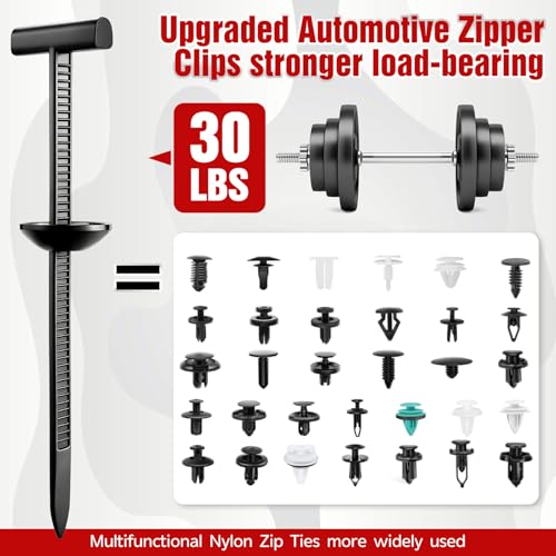 90PCS Nylon Universal Cable Tie Buckle, Automotive Zipper Clips, Upgraded Plastic Rivet T Zip Ties, Car Daily Maintenance Plastic Fastener Kit