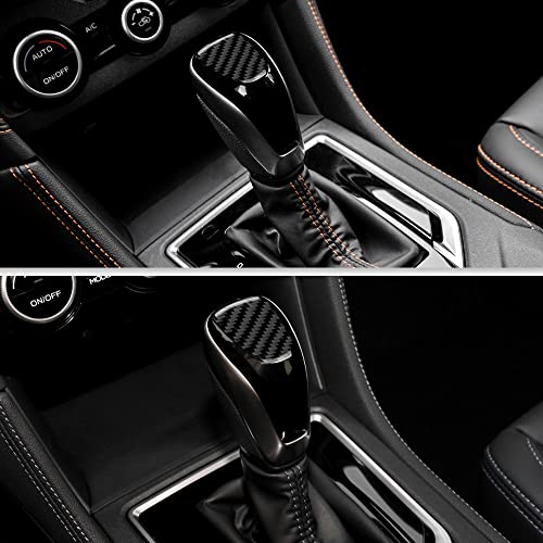 AIRSPEED Car Gear Shift Knob Head Cover Sticker Carbon Fiber Interior Trim for Subaru Impreza 2017-2023 Crosstrek 2018-2023 Accessories (Black) - color: Knob Head Cover-Black