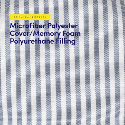 Sweet Home Collection Chair Cushion Memory Foam Pads Tufted Slip Non Skid Rubber Back U-Shaped 17" x 16" Seat Cover, Pinstripe Blue 4 Count - color: Pinstripe Blue, size: 4 Pack, style: Foam Pads