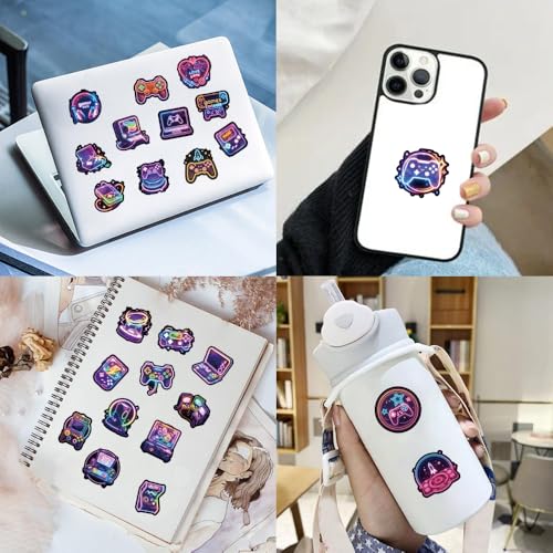 130PCS Neon Game Stickers Waterproof Video Game Gamer Stickers Cool Gaming Vinyl Decals for Laptop Skateboard Luggage Phone Case Water Bottles, Perfect Gifts for Teens Kids Adults