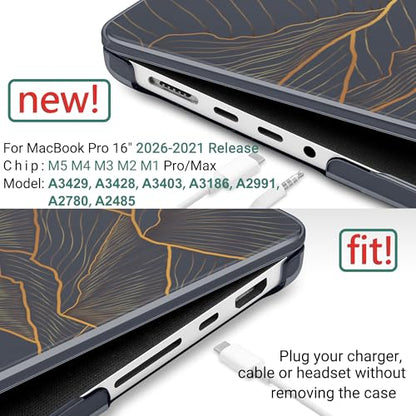 DONGKE Compatible with MacBook Pro 16 Inch Case (2026-2021 Release, M5 M4 M3 M2 M1 Pro/Max Chip), Plastic Hard Shell Cover with Keyboard Cover & Screen Protector for MacBook Pro 16", Abstract Mountain - color: Abstract Mountain X692