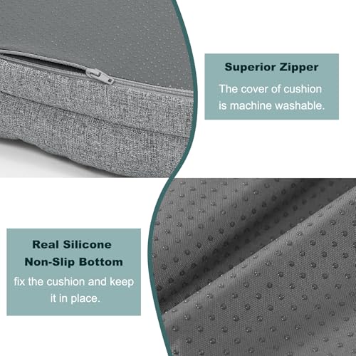 baibu Dining Chair Cushions Set of 6, Dual-Layer Memory Foam Kitchen Chair Cushions, Patented Design Seat Pads with Ties, 16.5 x 16.5 x 3.5in, Grey - color: Grey, size: 6 Count (Pack of 1)