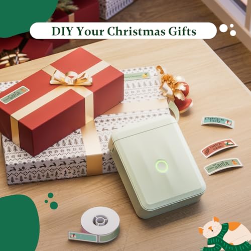 NIIMBOT Christmas Labels for D110/D11/D101 Label Maker,14 x 50 mm (0.55'' x 1.97''), Thermal Label Tape for Christmas Home Office Labeling, Meowy Xmas Pattern - color: 14mmx50mm-meowy Xmas