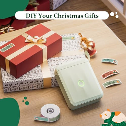 NIIMBOT Christmas Labels for D110/D11/D101 Label Maker,14 x 50 mm (0.55'' x 1.97''), Thermal Label Tape for Christmas Home Office Labeling, Meowy Xmas Pattern - color: 14mmx50mm-meowy Xmas