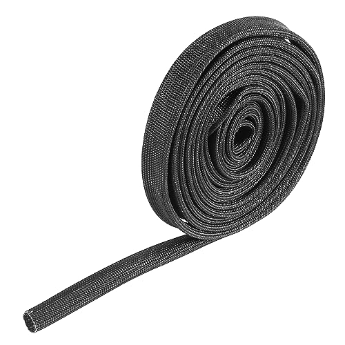 X AUTOHAUX Fiberglass Heat Wire Shield Sleeve Heat High Temp Shield Adjustable Heat Shield 10ft 10mm 3/8" Black for Car Wire Loom Protection - size: 3/8"