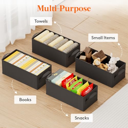 Lifewit DVD Storage Box, Stackable DVD Case Holder Organizer, Foldable DVDs Container with Lid, Handles, Media Organizer Bin 15.7" L x 7.9" W x 5.7" H Holds up to 100 PCS DVDs (25 Each), 4 Pack - size: For DVD(15.7"L x 7.9"W x 5.7"H)