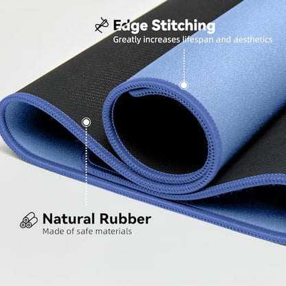 Reniteco Waterproof Large Gaming Mouse Pad with Durable Stitched Edges, Non-Slip Rubber Base, Grainy Jacquard Mouse Mat Desk Pad for Home Office Gaming, 27.6"x11.8"x0.12", Matte Blue - color: Matte Blue, size: 27.6''x11.8''x0.12"