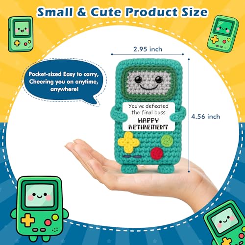 Busy Gaming Life Retirement Gifts for Men 2026, Coworker Leaving Gift, Going Away Gifts for Coworker Boss Leader Colleague Friends, Happy Retirement Decorations, Positive Handmade Crochet Present - style: Retirement