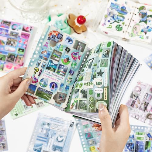 Monsoon Postbox Sticker Book, 30 Sheets Japanese Decals | Glossy, matte, textured finishes; clean-edge cuts; journals, scrap albums, planners, prayer, vision boards, cards, crafts - color: Dream Monsoon