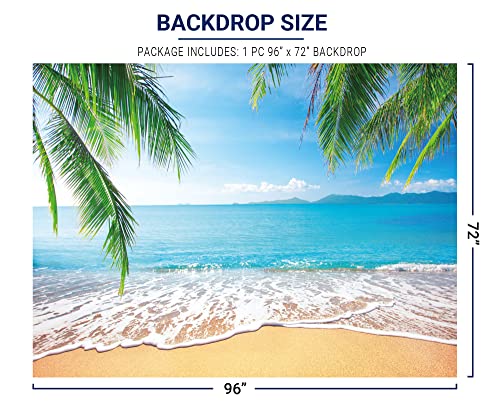 Allenjoy 8x6ft Tropical Summer Photo Booth Backdrop Beach Party Decorations for Summer Wedding Birthday Holiday Table Banner Wall Decor Background