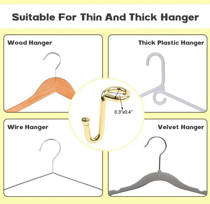 Metal Clothes Hanger, 36 Pack Connector Hooks Stable Gold Metal Outfit Hangers Extender Clips Organizer Strong Mini Cascading Hanger Hooks
