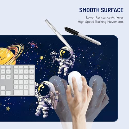 Mousepad Desk Mat Gaming Large Keyboard Cute Office Desktop Computer Laptop XXL Long Big Kawaii Aesthetic Girly Pretty Design Women Girl Gamer Oversized Wide 30x12'' Mousepad, Astronaut - color: Astronauts