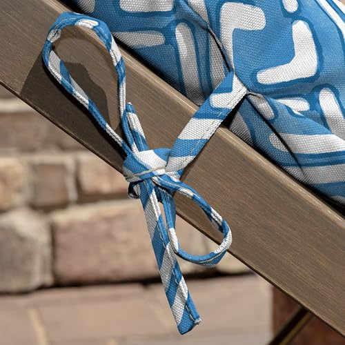 Arden Outdoor Midback Chair Cushion, 18 x 16.5, Rain-Proof, Fade Resistant Amalfi Blue Tile - color: Amalfi Blue Tile