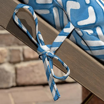 Arden Outdoor Midback Chair Cushion, 18 x 16.5, Rain-Proof, Fade Resistant Amalfi Blue Tile - color: Amalfi Blue Tile