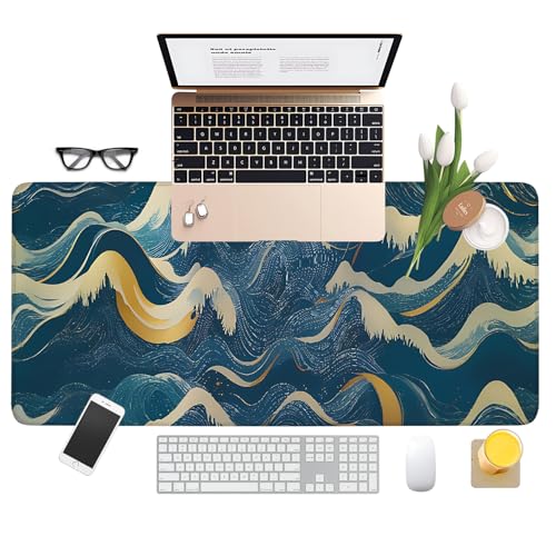 Ocean Waves Extended Gaming Mouse Pad 35.4 x 15.7 Inch – Large Desk Mat for Gaming, Office, and Home Use, with Non-Slip Rubber Base and Smooth Cloth Surface - color: #34, size: 35.4 x 15.7 Inch