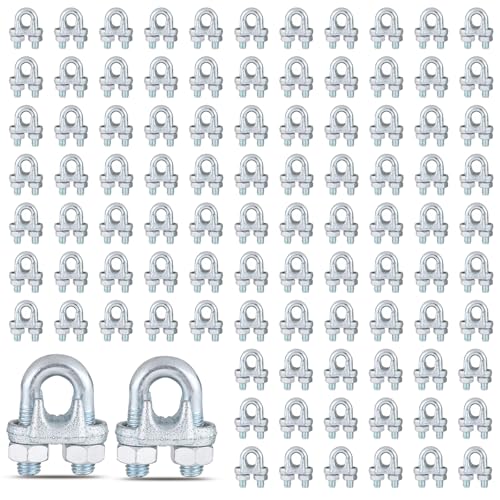 200PCS M5 Heavy Duty Wire Rope Clamps, 3/16-Inch Zinc Plated Wire Cable Clamps for Secure Connections – Boat, Tent, Clothesline, Rigging & More - size: M5-200PCS