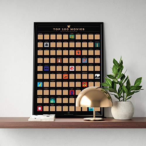 Enno Vatti Top 100 Movies Scratch Off Poster - Bucket List of Best Films - 100 Movie Scratch Off Poster (16.5" x 23.4") - Including Top 100 Movies Posters - Gift for Movie Lovers - style: Top 100 Movies