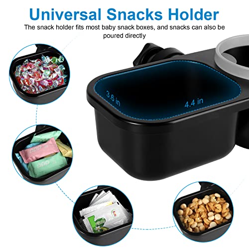 Accmor Stroller Cup Holder with Tray, Universal Cup Holder Tray for Uppababy Nuna Doona Strollers, Bottle Drinks Holder for Stroller, Wheelchair, Walker - style: Tray-2 in-1-Grey