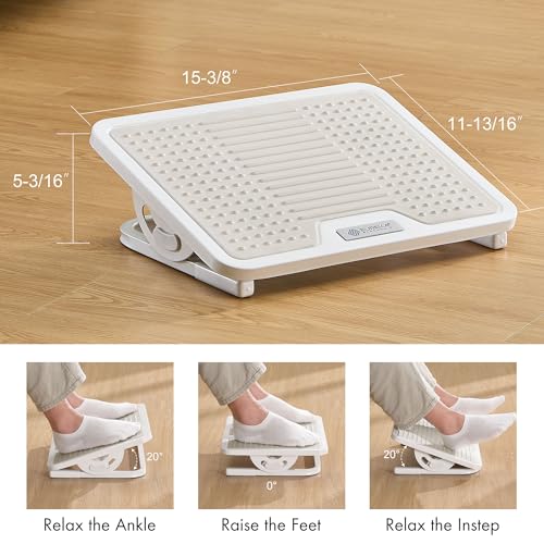 EUREKA ERGONOMIC Tilt Adjustable Footrest, Foot Rest for Under Desk at Work with Massage Surface, Office Foot Rest Under Desk with 20 Degree Tilt No Locking, Metal Frame - style: Ergonomic