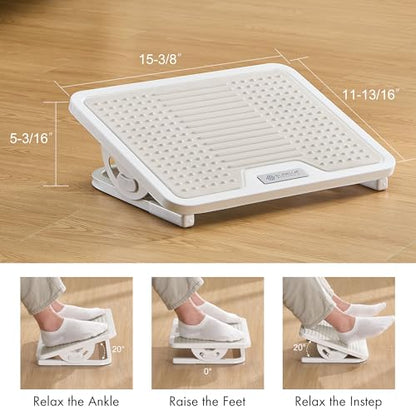 EUREKA ERGONOMIC Tilt Adjustable Footrest, Foot Rest for Under Desk at Work with Massage Surface, Office Foot Rest Under Desk with 20 Degree Tilt No Locking, Metal Frame - style: Ergonomic