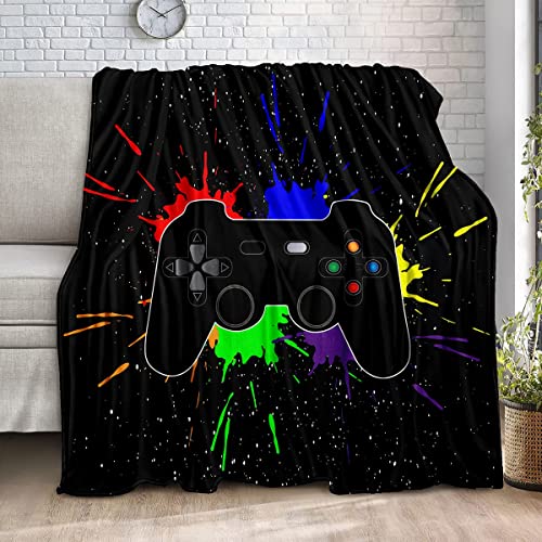 lirs Bedding Gaming Throw Blanket 80" x 60’’ Super Soft, Fleece, Gamer Gift for Couch Sofa for for Kids Boys Teens Video Game (MT-A01, 80’’x60) - color: Mt-a01, size: 80’’x60"