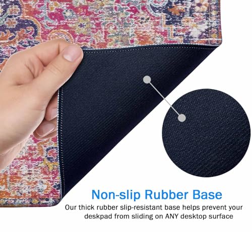 Mouse Pad Gaming, Large XXL Mouse Pads, Non-Slip Rubber Base Mousepad, Keyboard Mouse Mat Desk Pad with Stitched Edges, 31.5x15.7 inch Boho Fuchsia - color: Boho Fuchsia, size: 31.5L x 15.7W inches