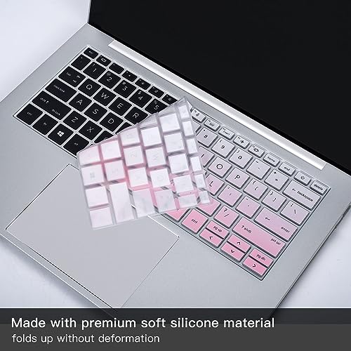 2PCS Keyboard Cover for HP EliteBook 830 835 840 845 1040 G9 G10 2024 2023 2022, 13.3 14 inch HP EliteBook Keyboard Protector Skin(Not fit 840 845 1040 G11 G8 G7 G6 G5 G4 G3),Gradual Pink+Clear - color: Gradual Pink+Clear
