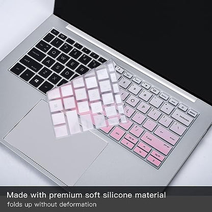 2PCS Keyboard Cover for HP EliteBook 830 835 840 845 1040 G9 G10 2024 2023 2022, 13.3 14 inch HP EliteBook Keyboard Protector Skin(Not fit 840 845 1040 G11 G8 G7 G6 G5 G4 G3),Gradual Pink+Clear - color: Gradual Pink+Clear