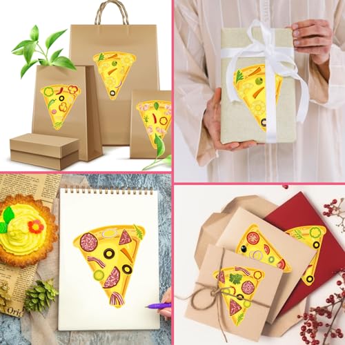 24 Sheets Make Your Own Pizza Stickers for Kids, Pizza Party & Family Night, Food Stickers, Motivational Reward Stickers for Teachers and Students - style: Pizza Stickers
