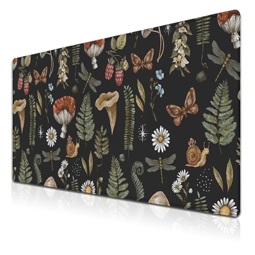 Office Desk Mat Desktop Pad Extra Large Mouse Pad Gaming Mousepad Mousepads XXL Non-Slip Rubber Base Waterproof with Stitched Edges 35.4" X 15.7" for Game Office, Vintage Woodland - color: Vintage Woodland