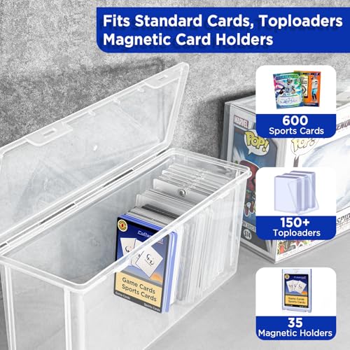 10 PCS Trading Card Storage Box Set, Plastic Top loaders Storage Box, Fit for Standard Card, Top Loaders and Magnetic Card Holders