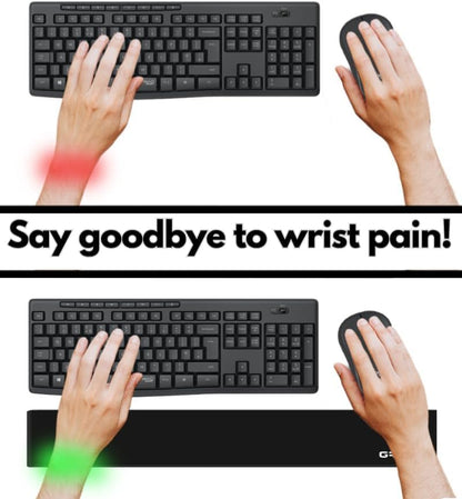 GRIFITI Slim Wrist Pad 24" x 4" x 0.375" Inch Extra Long Soft Profile Keyboard & Mousepad Wrists Rest for 1/4 Inch Thick Keyboard with Trackpad or Mouse Ergonomic Support - size: Slim Wrist Pad 24 x 4 x 0.375 inches