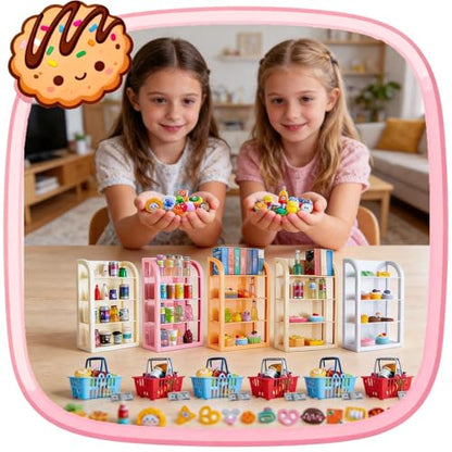 164pcs Miniature Supermarket Shelves Furniture Model 4 Layers Shelf Display Rack Doll House Accessory Storage Bookshelf Accessories Mini Locker Decor Food Drink Bottle Toy Cosplay Game Party - style: 164 Miniature Supermarket Shelves