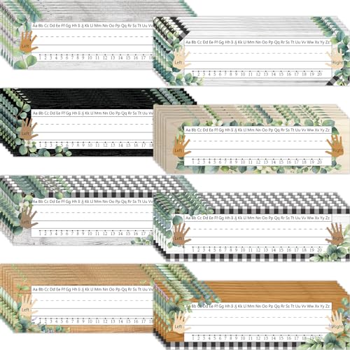 QOUBAI 72 Pcs Farmland Name Plates for Classroom Desks Decor Student Desk Name Tags with Alphabet Number Self Adhesive Rustic Nameplates for Kindergarten Classroom Home School Supplies - style: Farmland