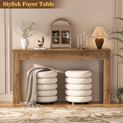 Armocity Console Table, 47" Farmhouse Wood Entryway Table, Sofa Tables Narrow Long Behind Couch, Entry Table for Entrance, Hallway, Living Room, Brown Oak - color: Brown Oak, size: 47"