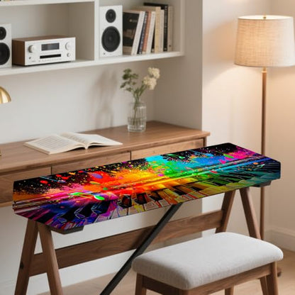 Nuxovilar Stretchy 88 Keys Keyboard Piano Dust Cover, Dust - Proof Elastic Milk Silk with Neon - Lit Keyboard Keys Pattern for Digital Electronic Keyboards - color: hd04644-B