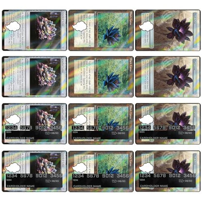 Game Black Lotus Debit Credit Card Cover Sticker Decal Skin（12 Pcs） | Aesthetic Card Art Decor Gifts Merch Supplies for EBT Debit Transportation Key Cover Personalizing Bank Card