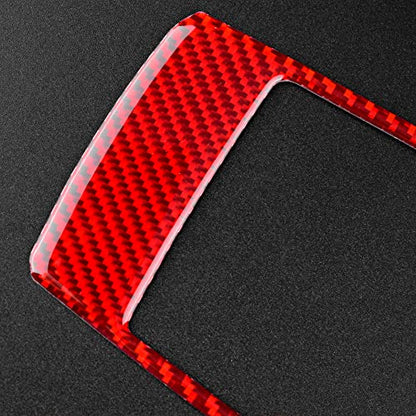 AIRSPEED Carbon Fiber Car Gear Shift Knob Panel Cover Center Console Sticker Interior Trim for Subaru Impreza 2017-2023 Crosstrek 2018-2023 Accessories (Red) - color: Center Panel Cover-Red