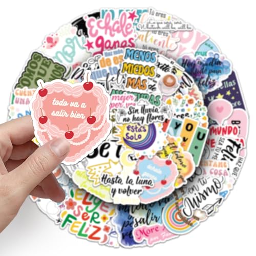 50 Pack Spanish Motivational Stickers for Teens & Adults, Waterproof Vinyl Inspirational Quotes Stickers for Laptops Water Bottles Journals Skateboards Affirmation Positive Quotes - style: Spanish Inspirational Quote