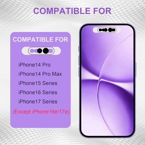 Front Camera Privacy Cover Compatible for iPhone 17/16/15/14 Pro & Pro Max, [2 Pack] Anti-Spy Lens Protector, On/Off Face ID Compatible Slide Cover, Camera Protector for Privacy & Security (Black)
