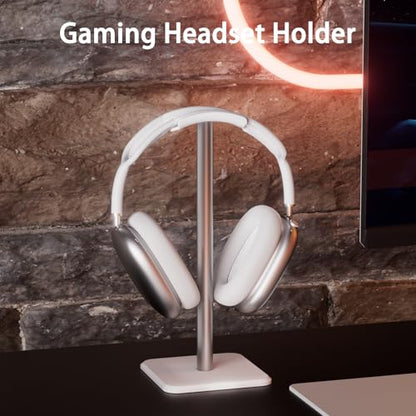 Headphone Stand - Headset Stand with Aluminum Hanger, Headphone Holder for AirPods Max, Sony, Bose, Beats and More (White) - color: White