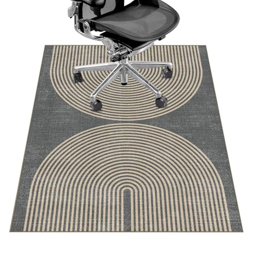 Office Chair Mat for Hardwood Floor&Tile Floor,36"X 48" Heavy Duty Desk Chair Mat for Hard Floors,Under Desk Rug for Rolling Computer Chair,Anti Slip,Low Pile Carpet Floor-Geo Grey - color: Geo Grey, size: 36"X 48"