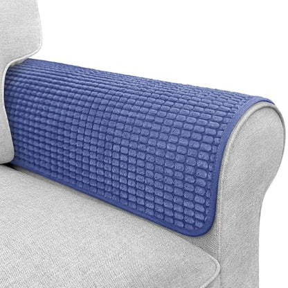 Couch Arm Covers, Sofa Arm Covers, Waterproof Armrest Cover for Sofa, Armchair, Loveseat, Headrest Cover, Non-Slip Recliner Arm Cover, Arm Chair Covers Set of 2 (Navy Blue, 23"×19") - color: Navy Blue, size: 23" x 19" - 2 pcs
