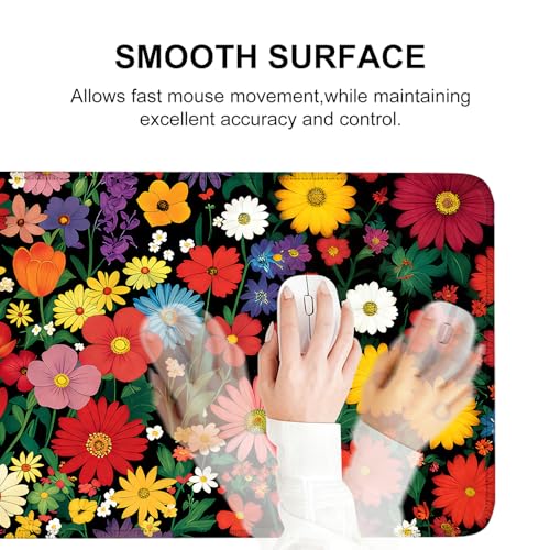 Mouse Pad, Large Anti-Slip with Stitched Edges Desk Mat Desktop Laptop Computer Desk Keyboard Mat,Table Protector Blotter Mat (Flower, 31.5" x 11.8") - color: Flower, size: 31.5" x 11.8"