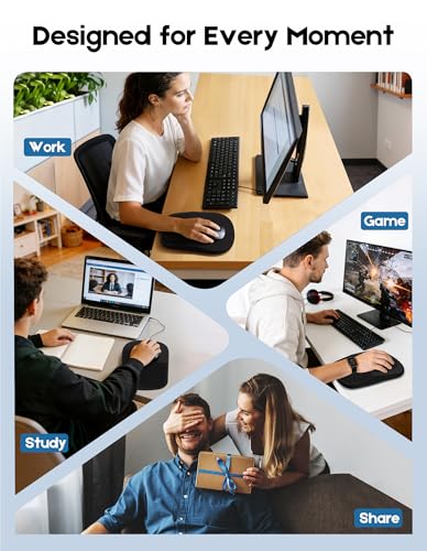 Mouse Pad with Wrist Rest, Ergonomic Mouse Wrist Rest for Pain Relief, Mousepad with Massage Bumps Design, Soft Memory Foam, Non-Slip Base, Wrist Pad for Mouse for Office School Home Gaming