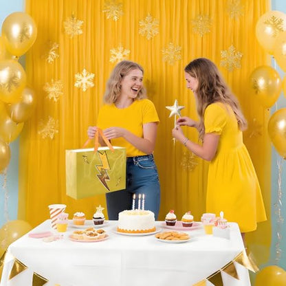 Mprocen Cartoon Animation Party Gift Bags Yellow Lightning Themed Goodie Bags with Greeting Cards Birthday Supplies Baby Shower Decorations Candy Bags - color: Themed 4