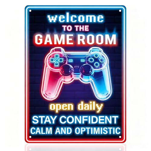 Welcome to the Game Room Neon Sign - Vinyl Gaming Signs for Wall Decor ，Cool Accessories for Boys（11 * 8inches，Rope included） - color: Welcome to the Game Room 005