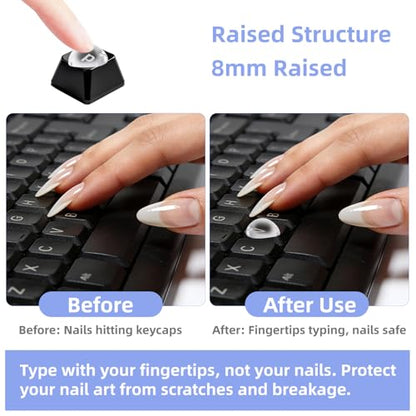 70pcs Keyboard Bubbles for Long Nails, Raised Glass Heart Shaped Keyboard Stickers Cute Key Covers Accessories Supplies for External & Desktop Keyboards Calculator