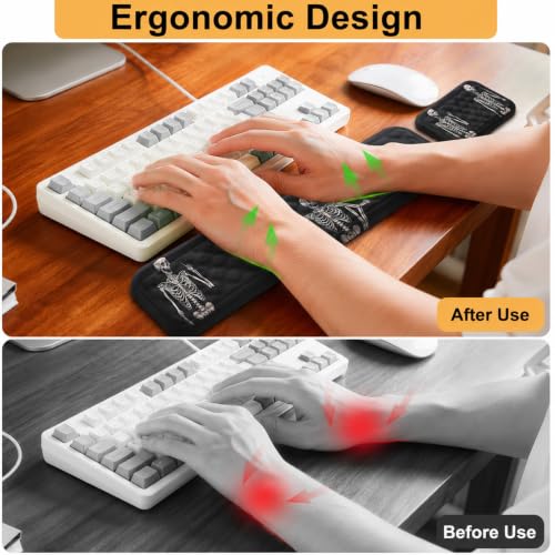 Keyboard Wrist Rest Mouse Wrist Support, Memory Foam Wrist Rest Pad for Computer Laptop, Ergonomic Wrist Cushion Support for Typing Pain Relief, Gaming Home Office, Human Skeleton - color: Human Skeleton