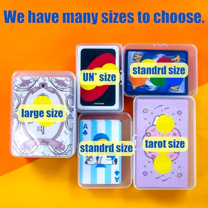 JINUPHION 4 Pcs Playing Card Case, Works for 112 Standard UN* Cards And Other Same Or Smaller Size Very Well, Plastic Clear Card Deck Box Storage,4 1/2" ×3 1/4" ×1 1/8" (NO Cards) - size: 4 pcs UN*